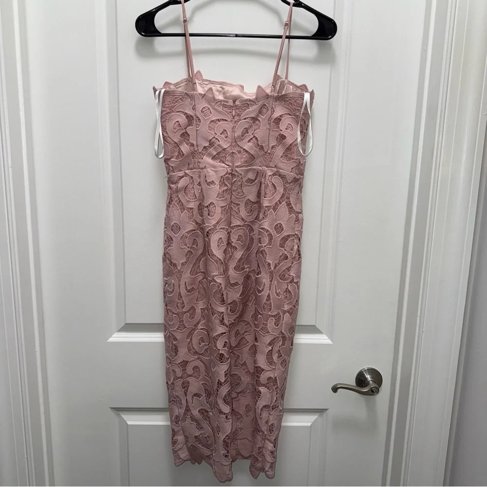 NWT Bardot Pink Rose Lina Lace Midi Dress